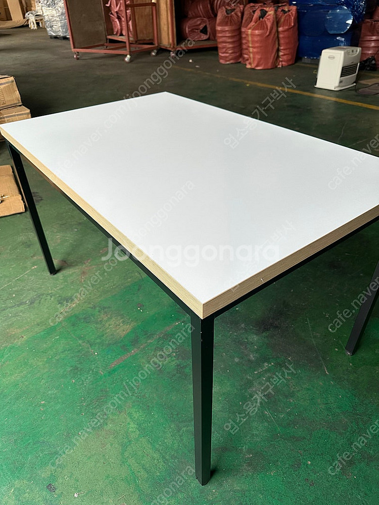 식당 카페 레스토랑 스터디카페 등 깔끔한 업소용 식탁 테이블 화이트자작집성엣지--2